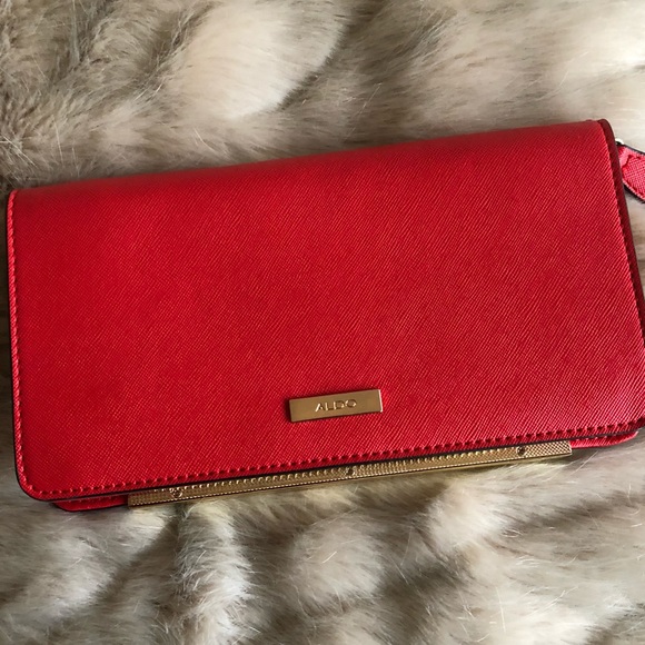 aldo red wallet